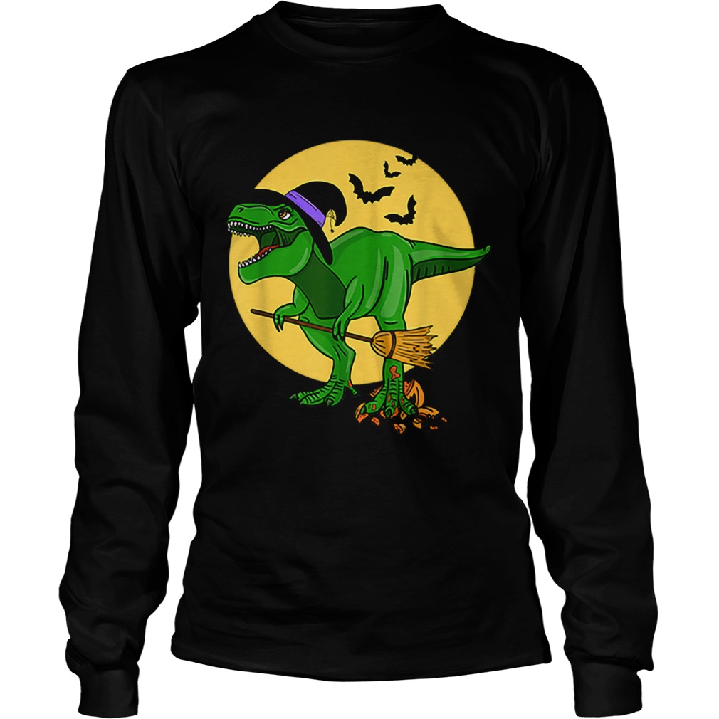 Halloween T Rex Dinosaur in Witch Costume Funny Boys Girls LongSleeve