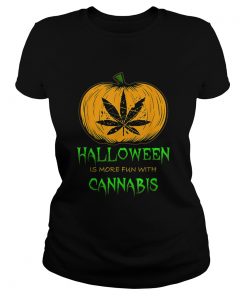 Halloween THC 420 Pumpkin Carving Stoner Cannibus Smoking  Classic Ladies