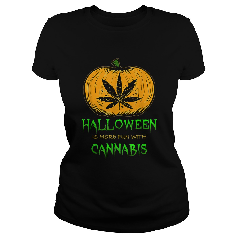 Halloween THC 420 Pumpkin Carving Stoner Cannibus Smoking Classic Ladies