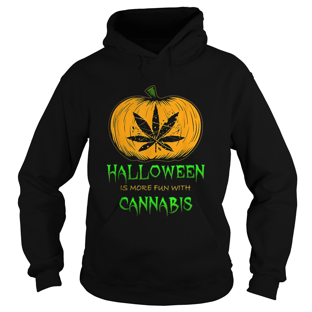 Halloween THC 420 Pumpkin Carving Stoner Cannibus Smoking Hoodie