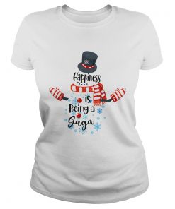 Happiness Is Being A Gaga Snowman Xmas Matching Family TShirt Classic Ladies