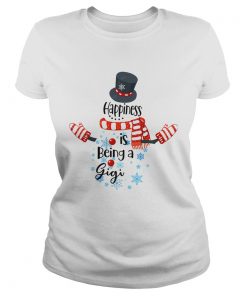 Happiness Is Being A Gigi Snowman Xmas Matching Family TShirt Classic Ladies