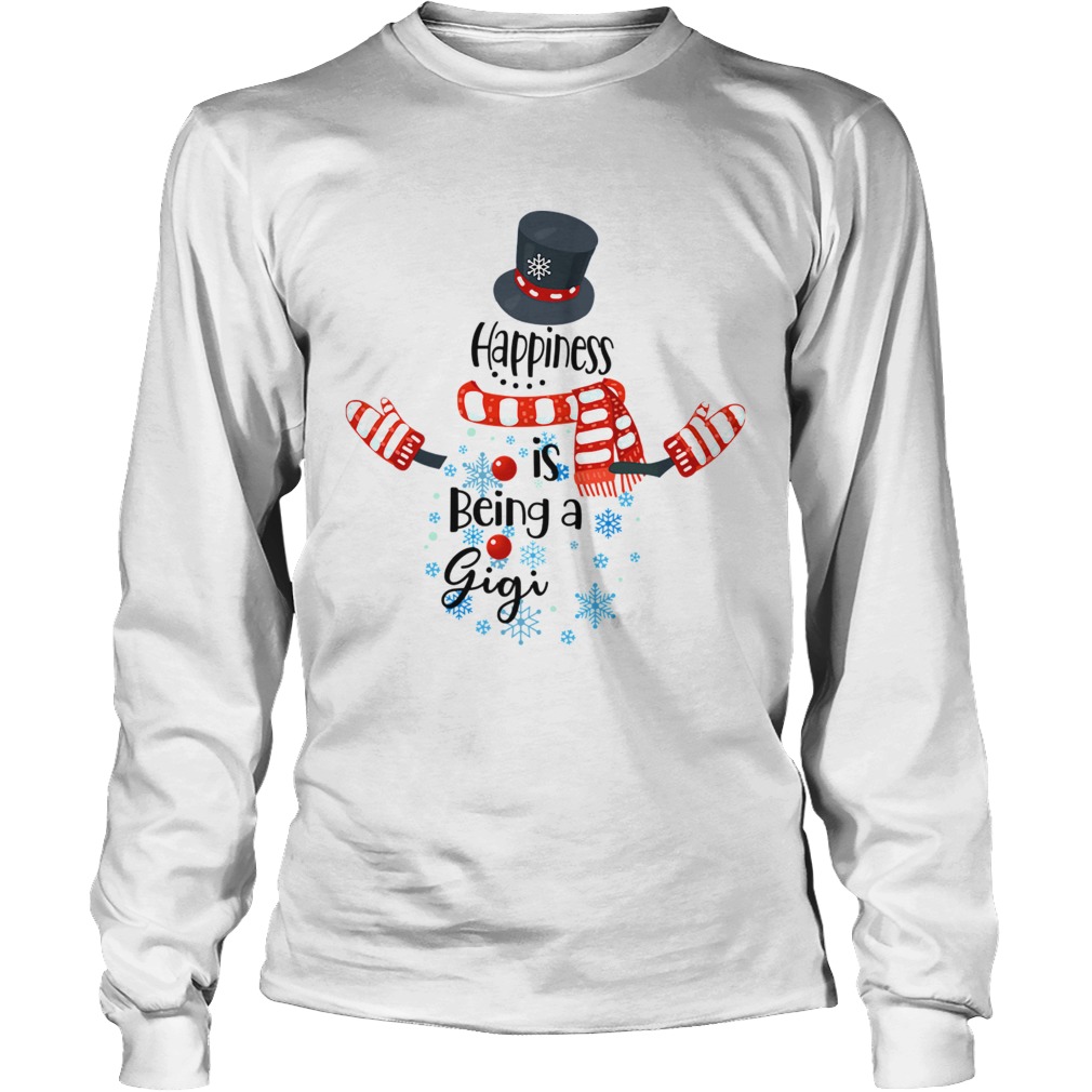 Happiness Is Being A Gigi Snowman Xmas Matching Family TShirt LongSleeve