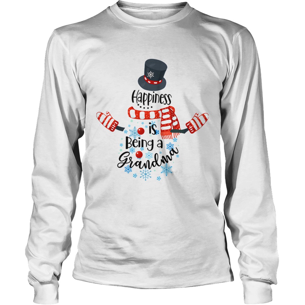 Happiness Is Being A Grandma Snowman Xmas Matching Family TShirt LongSleeve