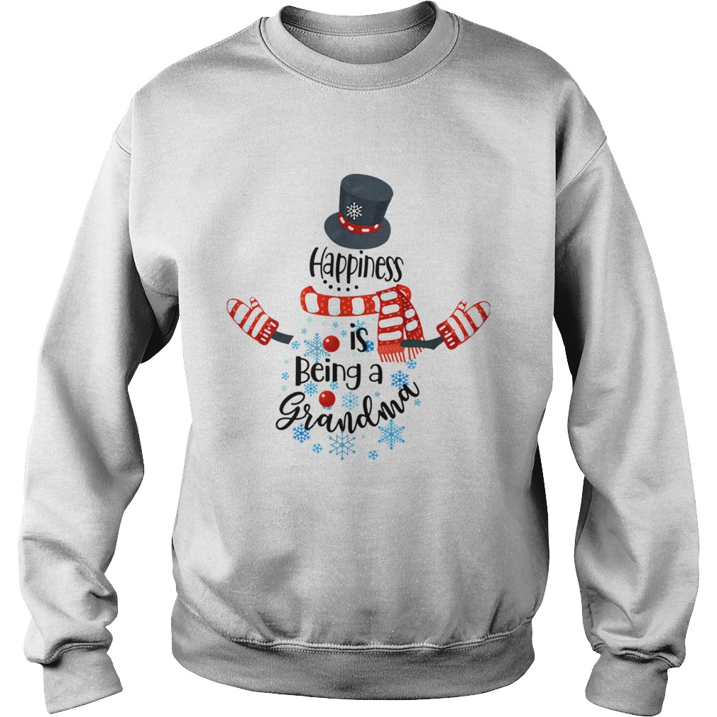 Happiness Is Being A Grandma Snowman Xmas Matching Family TShirt Sweatshirt