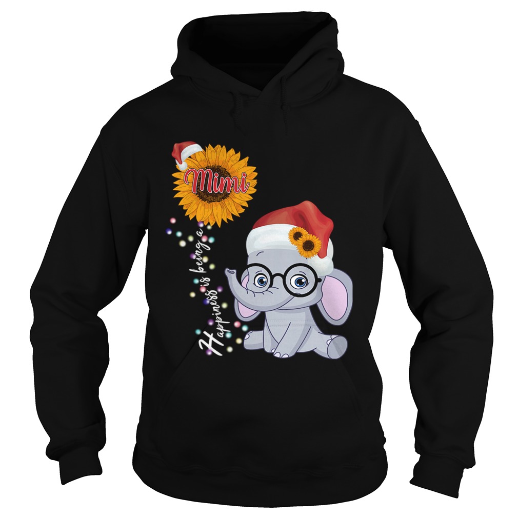 Happiness Is Being A Mimi Sunflower Elephant Christmas TShirt Hoodie