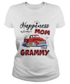 Happiness Is Being A Mom And Grammy Car Flower TShirt Classic Ladies