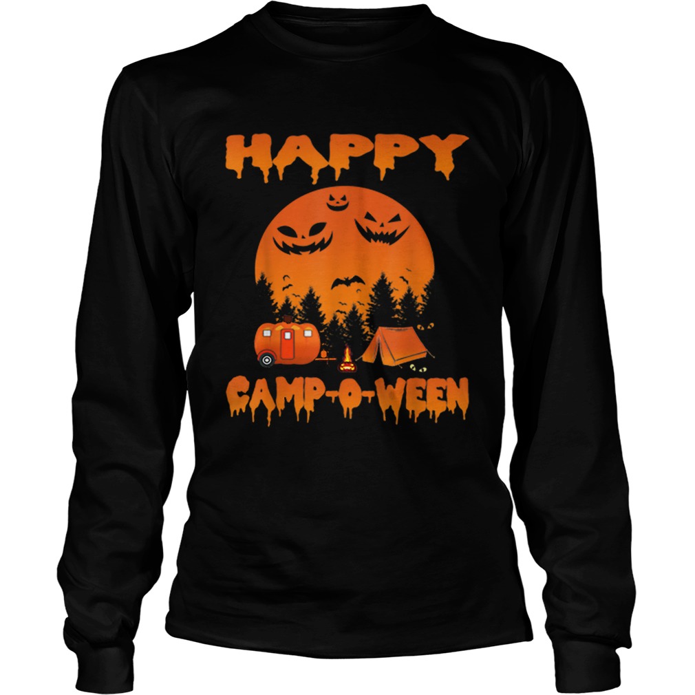 Happy CampOWeen Funny Camping Halloween for Women LongSleeve