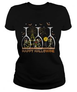 Happy Hallowine Funny WineTShirt Classic Ladies