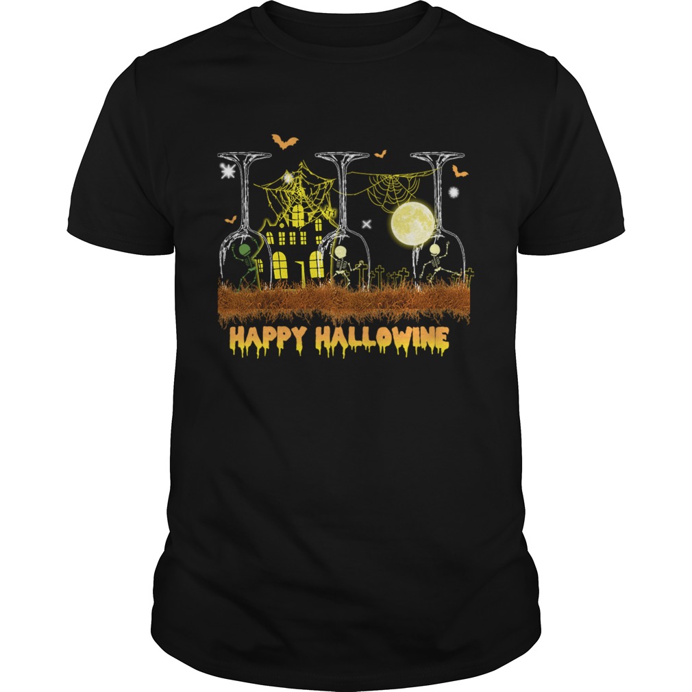 Happy Hallowine Glass Wine TShirt