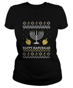 Happy Hanukkah Christmas Shirt Classic Ladies