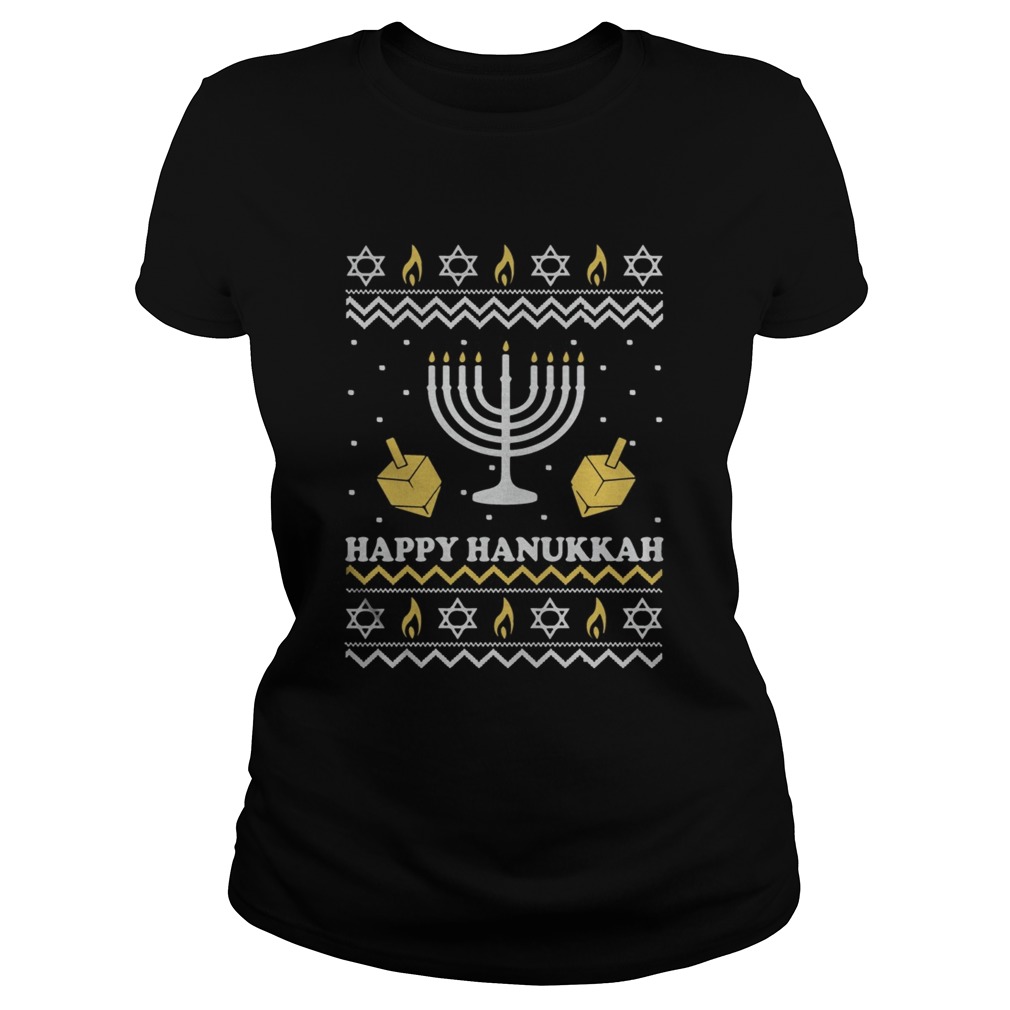 Happy Hanukkah Christmas Shirt Classic Ladies