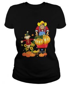 Happy Harvest Scarecrow Pumpkin Patch Novelty TShirt Classic Ladies