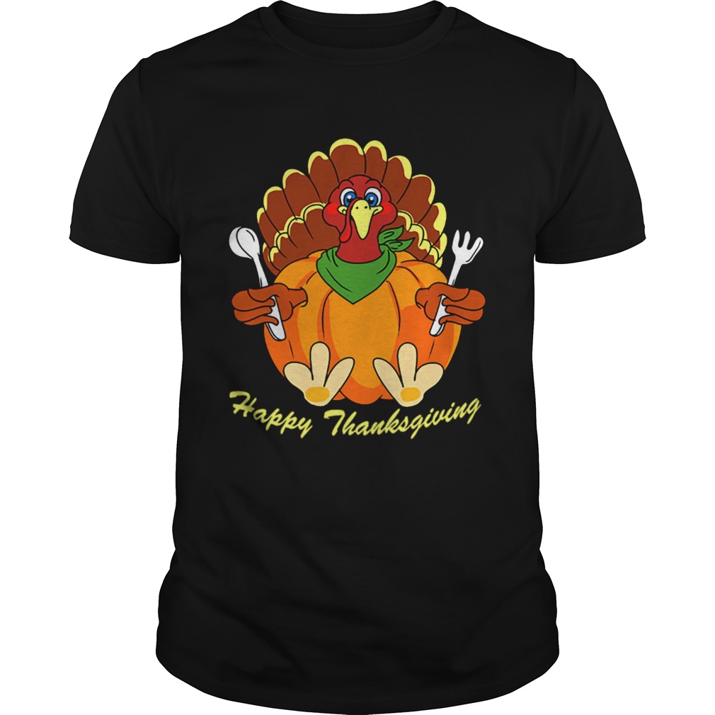 Happy Thanksgiving Hungry Turkey Holding Shirt