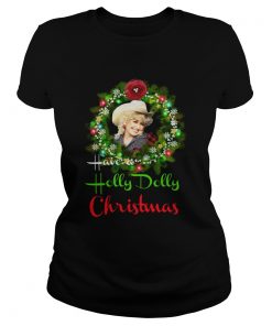 Have A Holly Dolly Christmas Laurel wreath  Classic Ladies