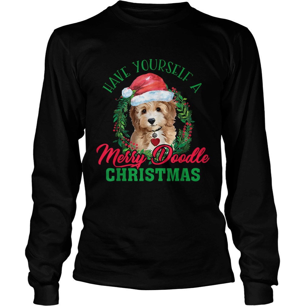 Have Yourself A Merry Doodle Christmas Goldendoodle Dog Love TShirt LongSleeve