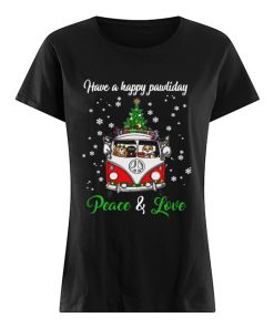 Have a happy pawlidays peace and love Dogs Christmas  Classic Women's T-shirt