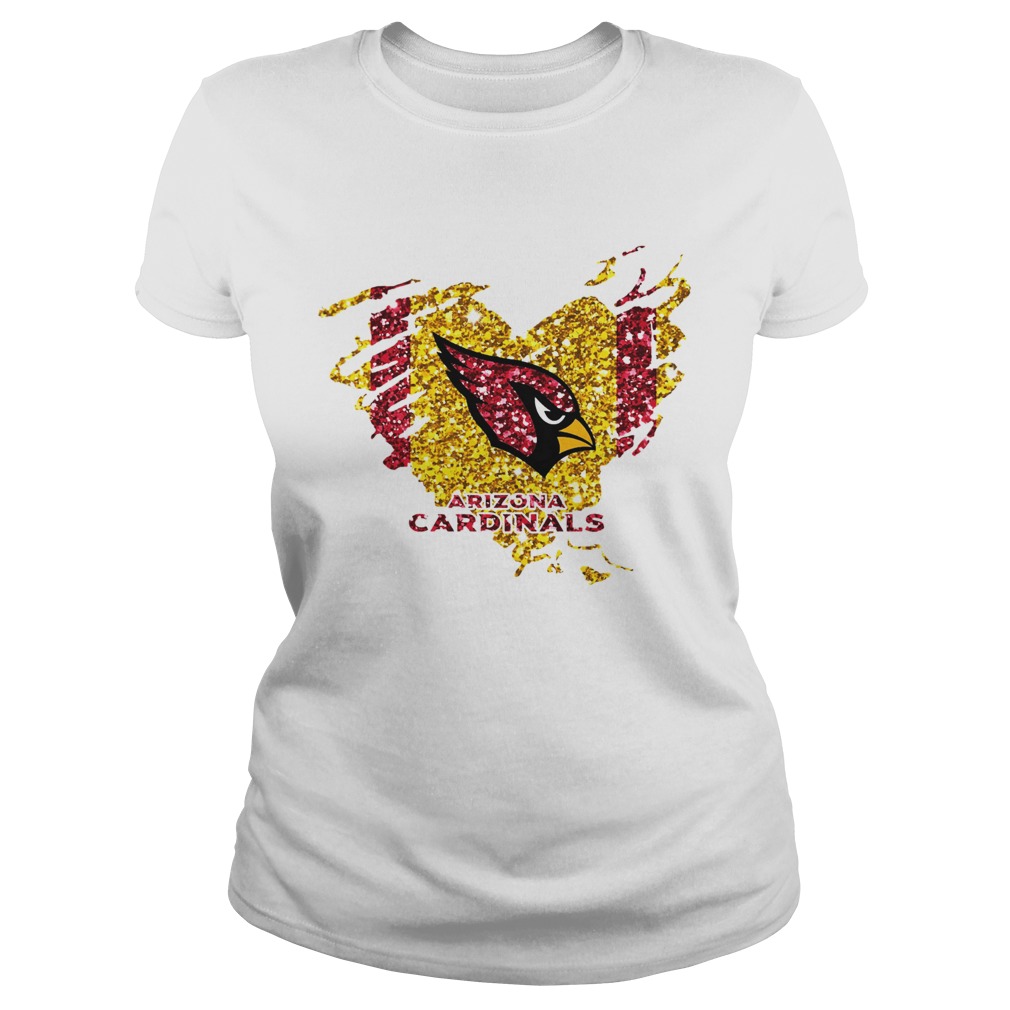 Heart Diamond Arizona Cardinals Shirt Classic Ladies