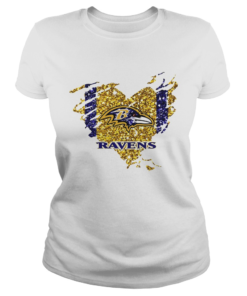 Heart Diamond Baltimore Ravens Shirt Classic Ladies