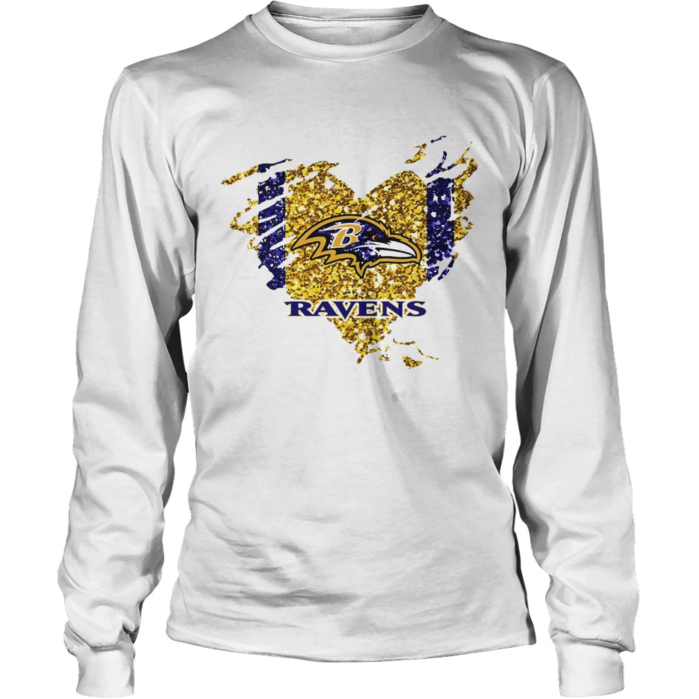 Heart Diamond Baltimore Ravens Shirt LongSleeve