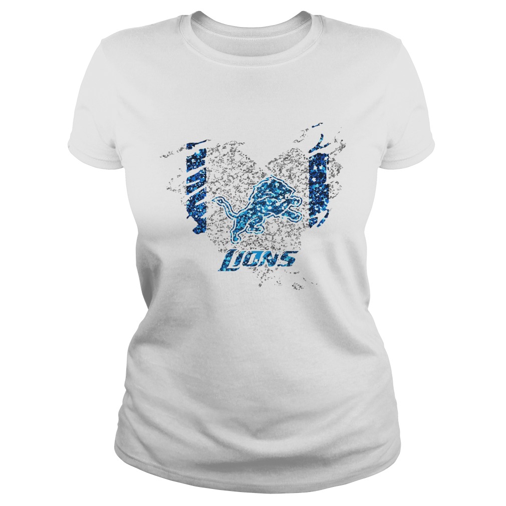 Heart Diamond Detroit Lions Shirt Classic Ladies