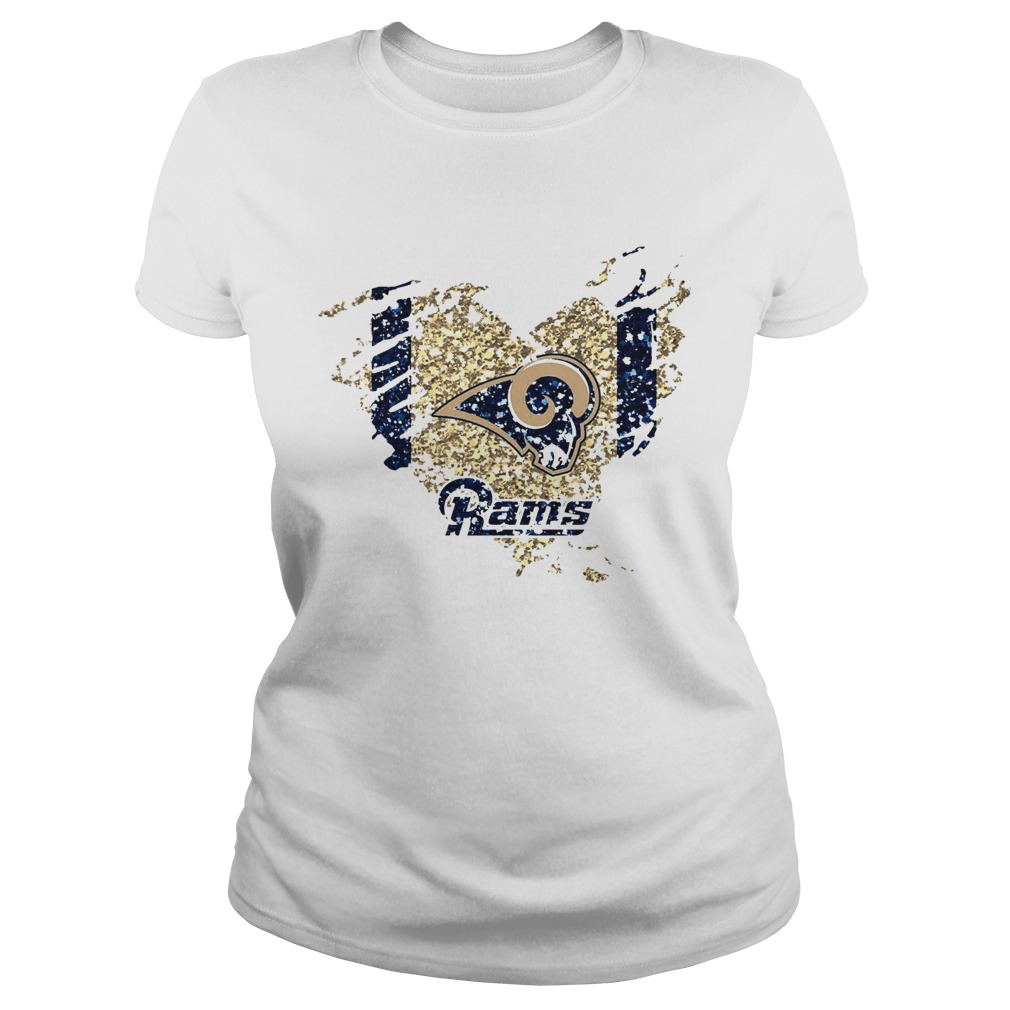 Heart Diamond Los Angeles Rams Shirt Classic Ladies