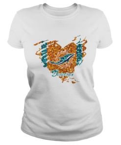 Heart Diamond Miami Dolphins Shirt Classic Ladies