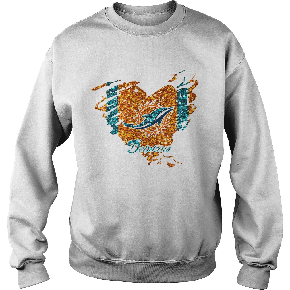 Heart Diamond Miami Dolphins Shirt Sweatshirt