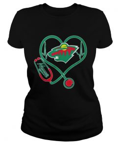 Heartbeat nurse love Minnesota Wild  Classic Ladies