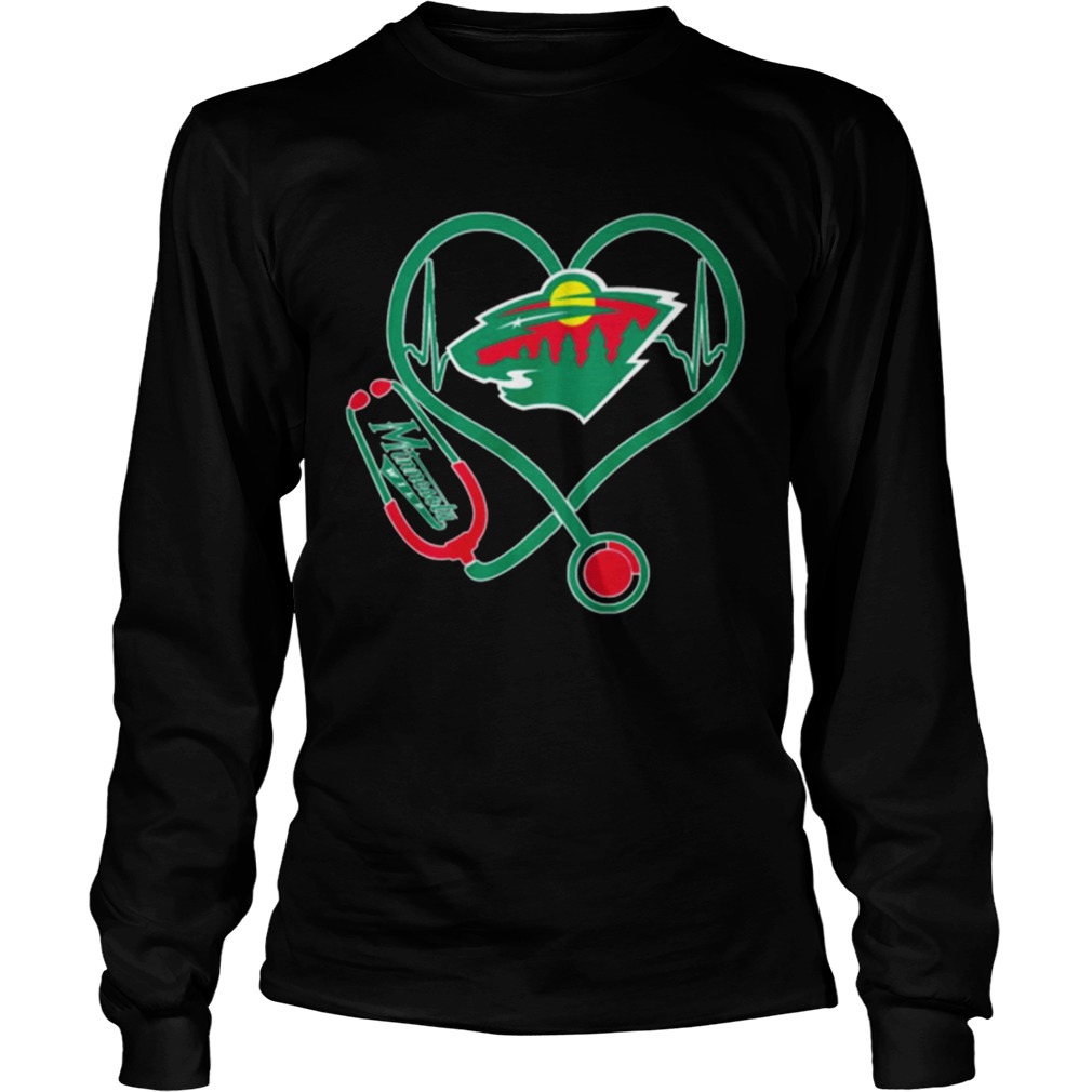 Heartbeat nurse love Minnesota Wild LongSleeve