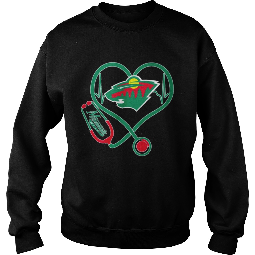 Heartbeat nurse love Minnesota Wild Sweatshirt