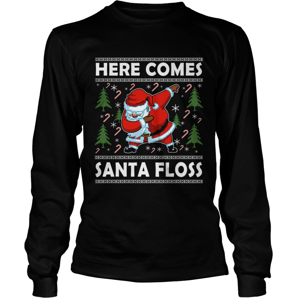 Here Comes Santa Floss Like a Boss Boys Kids Flossing TShirt LongSleeve