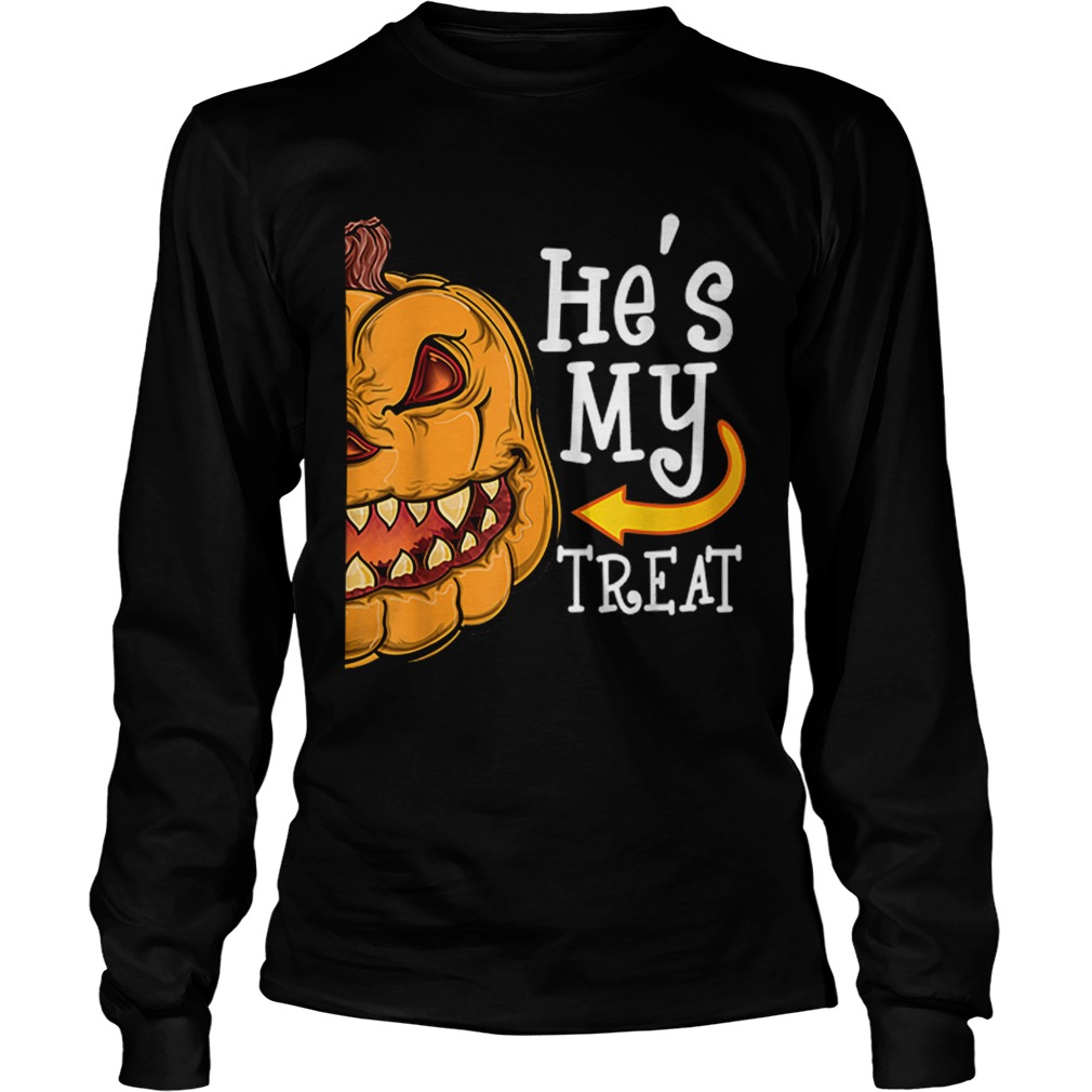 Hes My Trick Funny Halloween women Matching couples LongSleeve