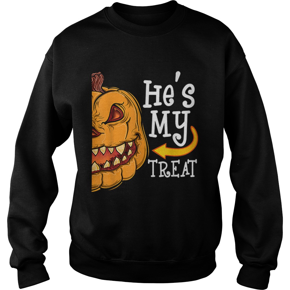 Hes My Trick Funny Halloween women Matching couples Sweatshirt