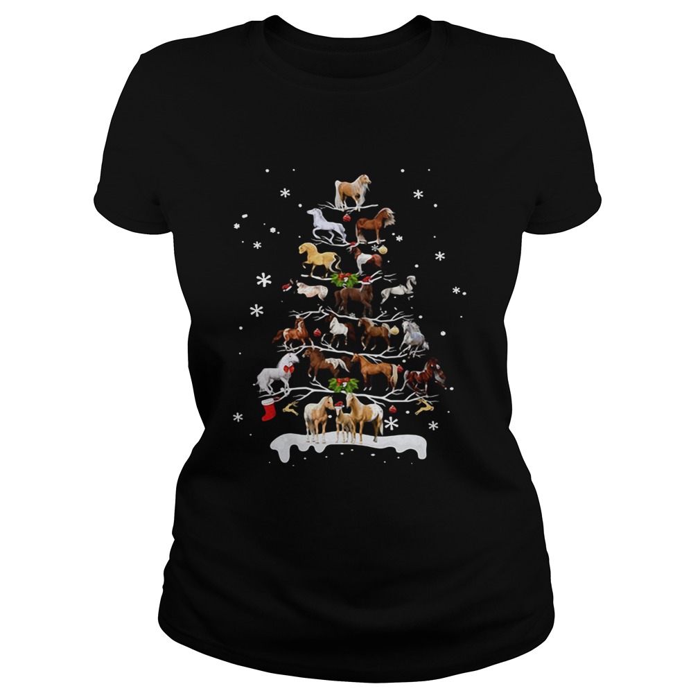 Horse Christmas Tree Shirt Classic Ladies