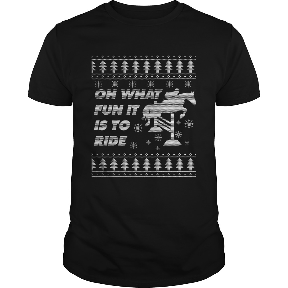 Horse Ugly Christmas Equestrian Jumping Show TShirt