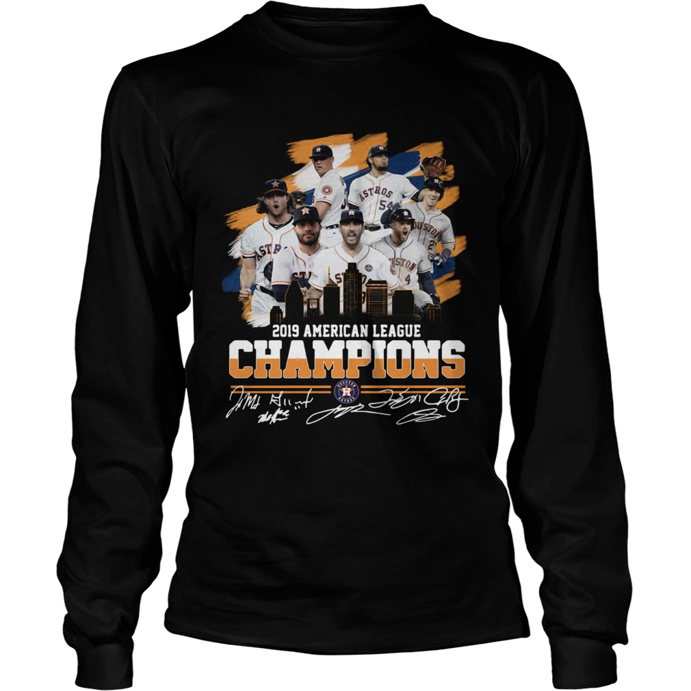 Houston Astros 2019 American League Champions Signatures Shirt LongSleeve