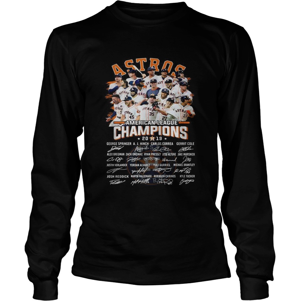 Houston Astros American league Champions 2019 signature LongSleeve