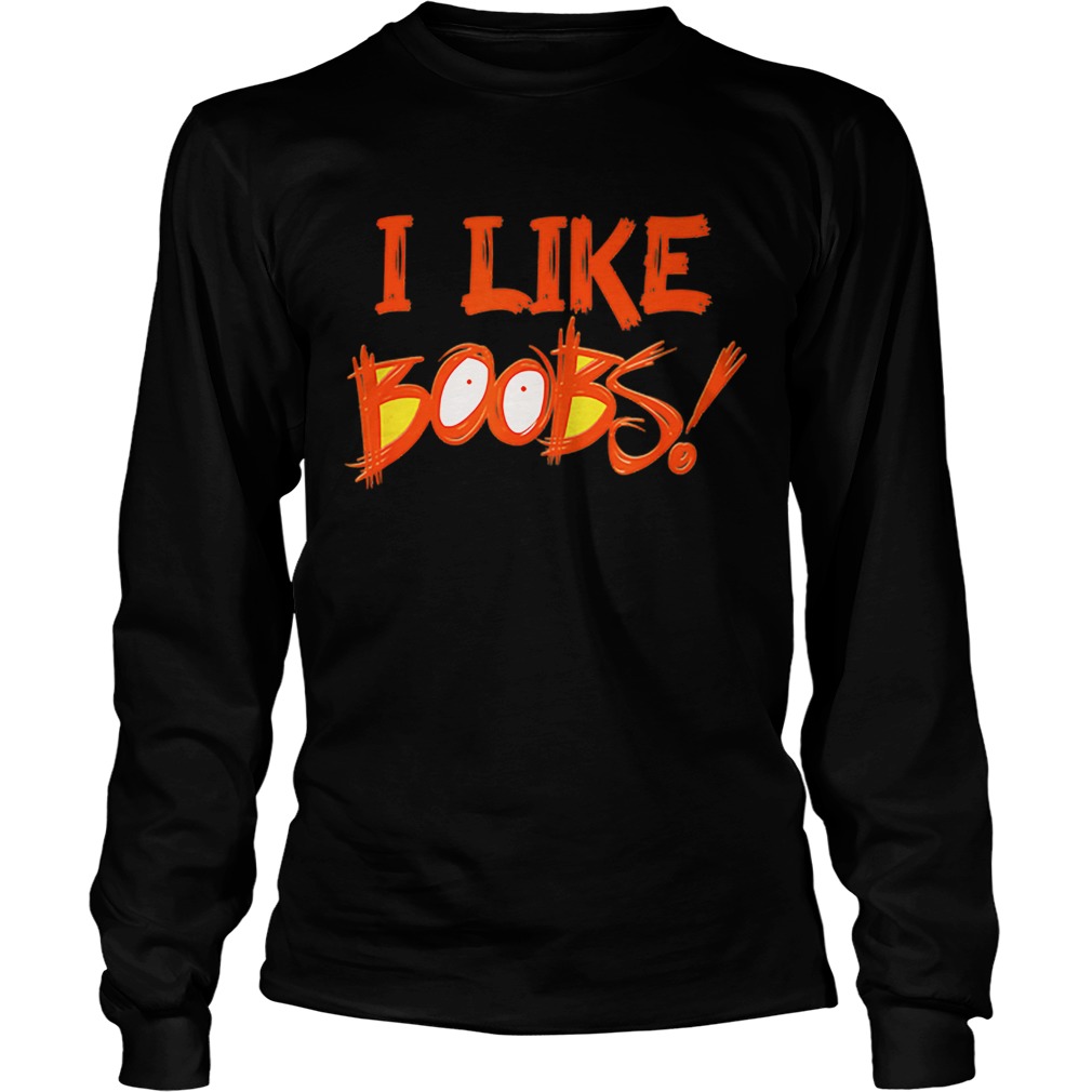 I Like Boobs Halloween Orange Eyes Boobs Sexy Naughty LongSleeve