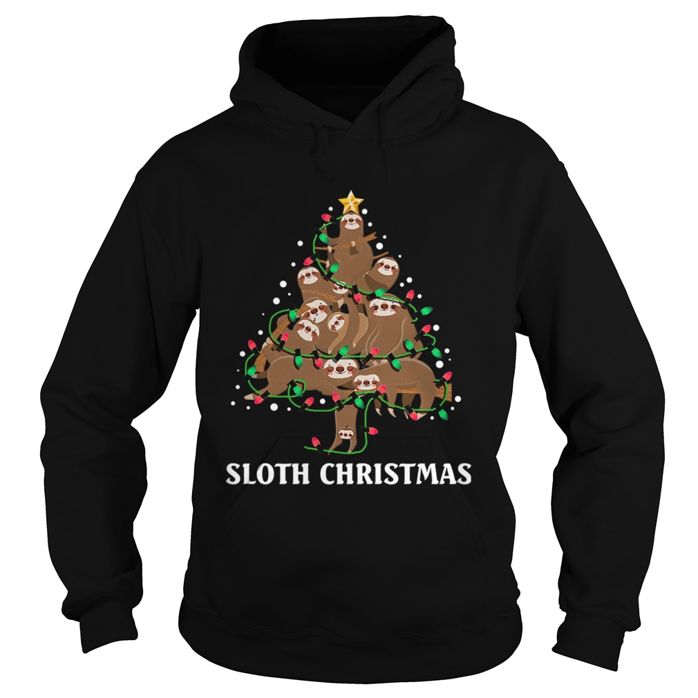 I Love Sloth Christmas Tree Merry Slothmas TShirt Hoodie