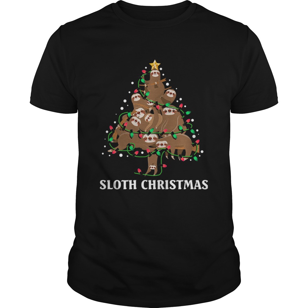 I Love Sloth Christmas Tree Merry Slothmas TShirt