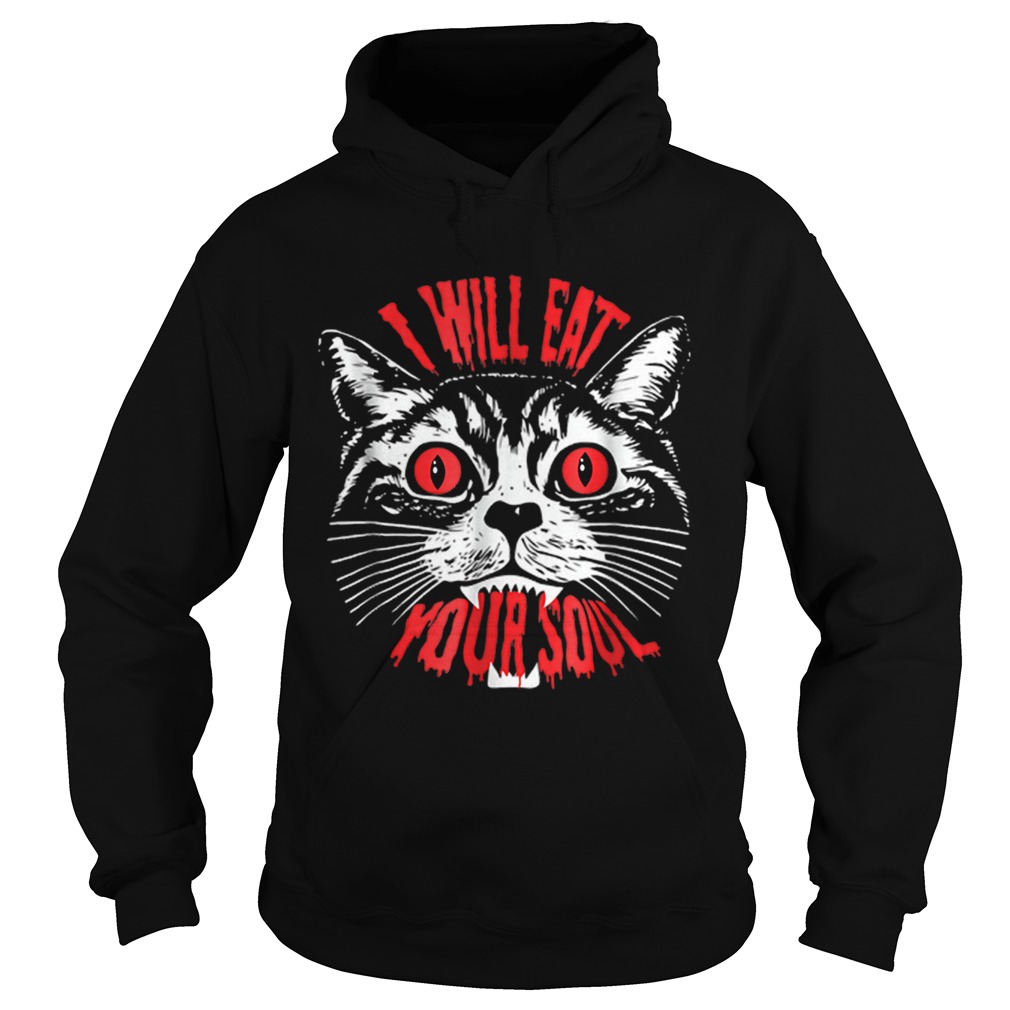 I Will Eat Your Soul Satanic Cat Spooky Halloween Hoodie