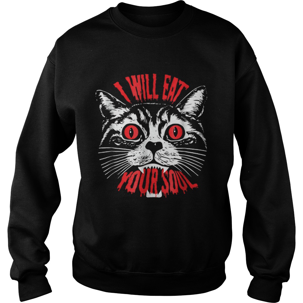 I Will Eat Your Soul Satanic Cat Spooky Halloween Sweatshirt