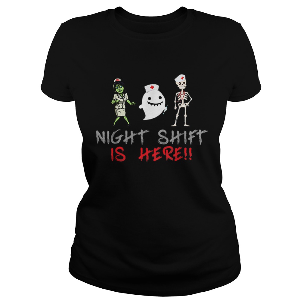 Is Here Nurse Boo Skeleton Zombie Halloween Classic Ladies