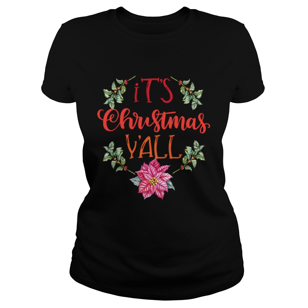 Its Christmas Yall Holiday Wreath Graphic design Classic Ladies