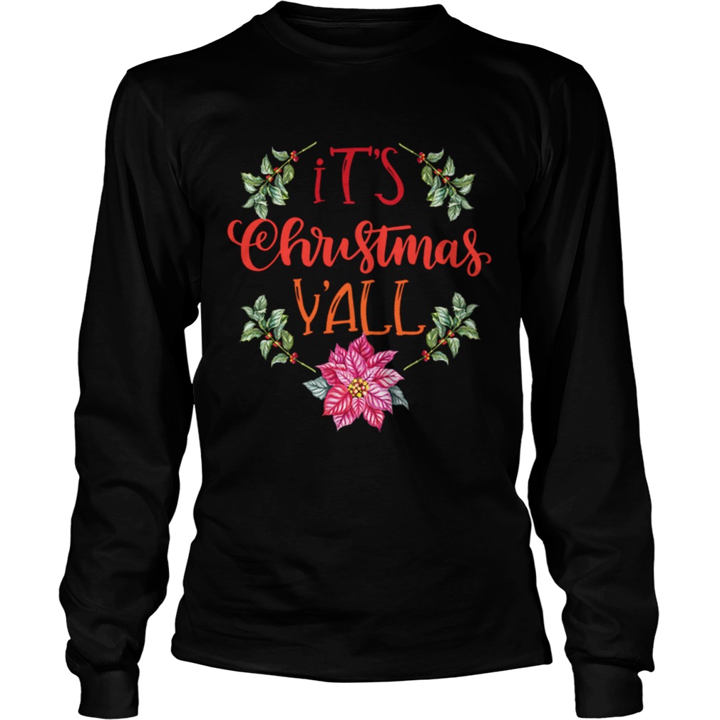 Its Christmas Yall Holiday Wreath Graphic design LongSleeve