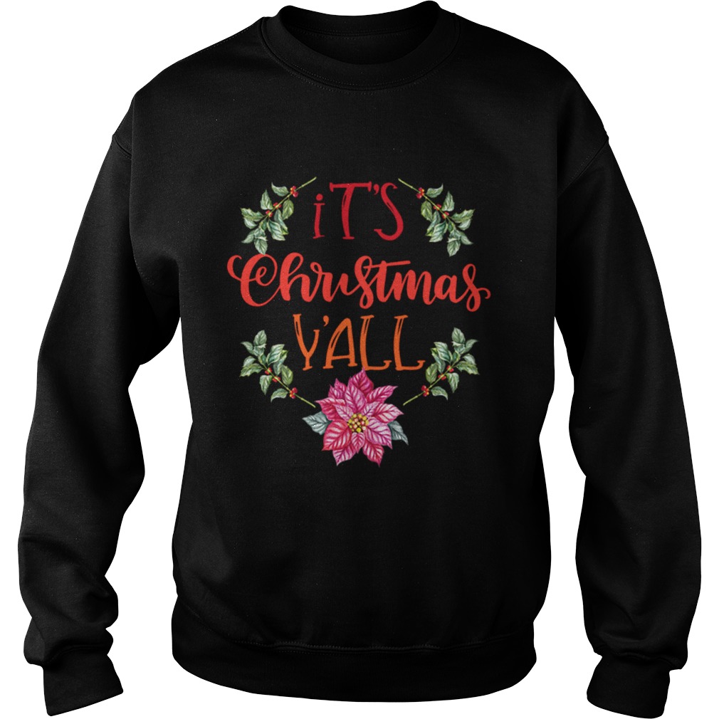 Its Christmas Yall Holiday Wreath Graphic design Sweatshirt