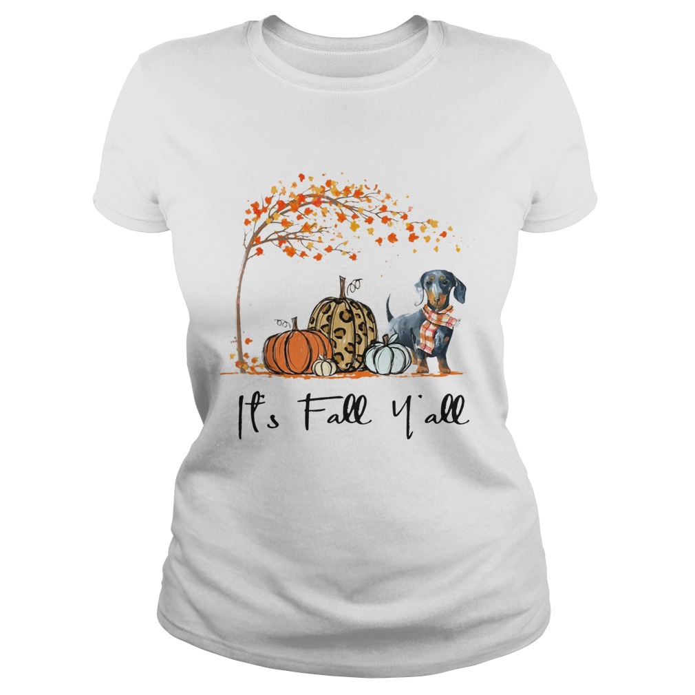 Its Fall Yall Dachshund Ts Classic Ladies