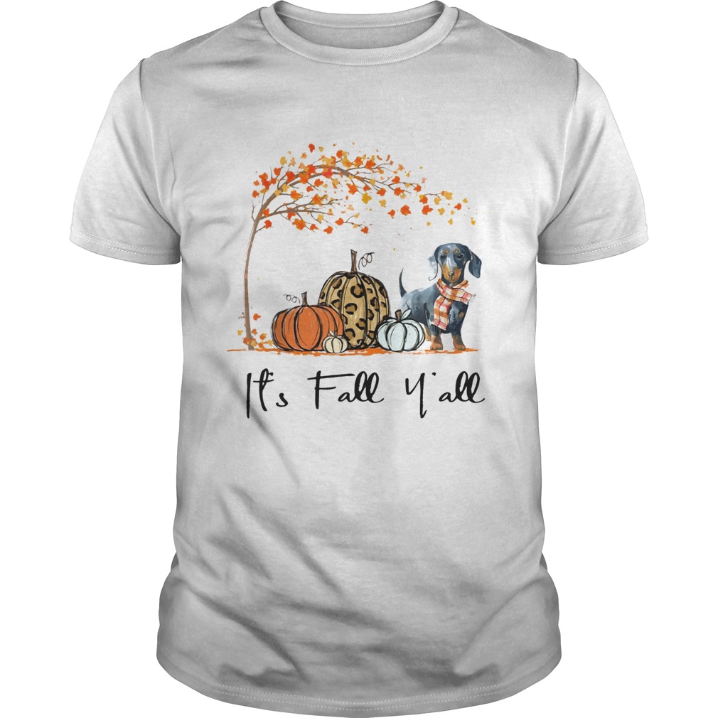 Its Fall Yall Dachshund Tshirts