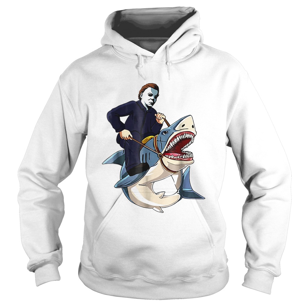 Jason Riding Shark Funny Halloween Graphic Costume Hoodie